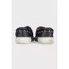 Men's printed leather slip-ons