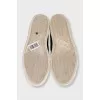 Men's printed leather slip-ons