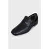 Men's black leather shoes with perforations