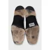 Men's black leather shoes with perforations