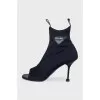 Open-toe ankle boots with heels