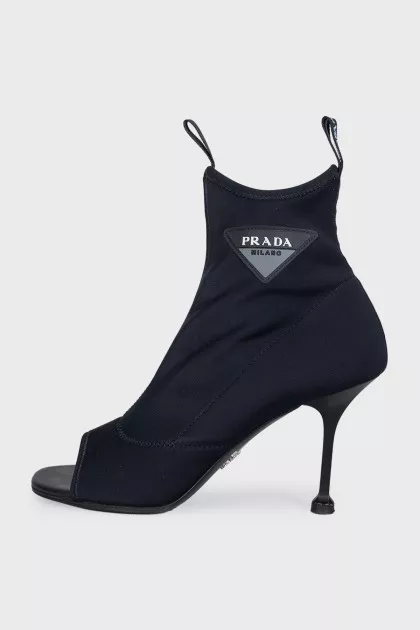 Open-toe ankle boots with heels