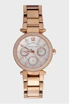 Gold watch with rhinestones