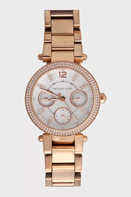 Gold watch with rhinestones
