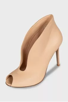 Beige Vamp ankle boots
