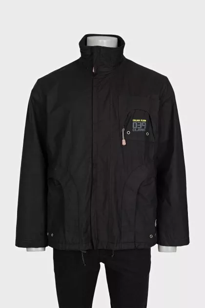 Men's black zippered jacket