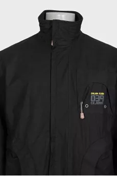 Men's black zippered jacket