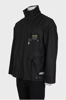 Men's black zippered jacket