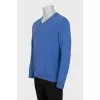 Men's blue merino wool pullover