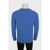 Men's blue merino wool pullover