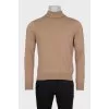 Men's brown wool turtleneck