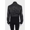 Leather jacket with patches