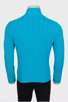 Men's cardigan with a gold zipper