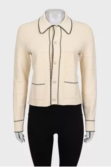 Beige cardigan with gold buttons