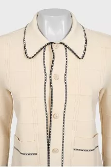 Beige cardigan with gold buttons