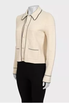 Beige cardigan with gold buttons