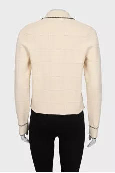 Beige cardigan with gold buttons