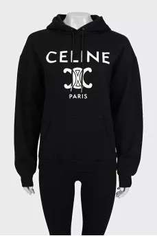Black sweatshirt with brand logo