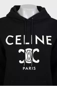 Black sweatshirt with brand logo