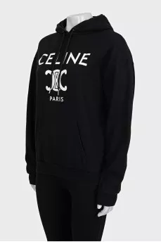 Black sweatshirt with brand logo