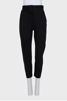 Tapered trousers with side stripes