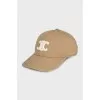 Brown cap with embroidered logo