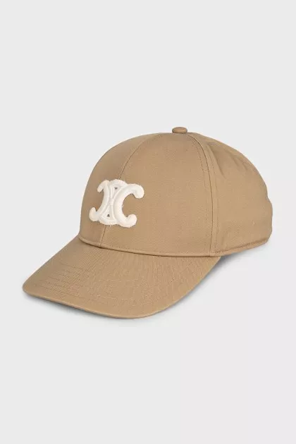 Brown cap with embroidered logo