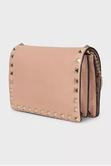 Розовая мини-сумка Rockstud Vitello