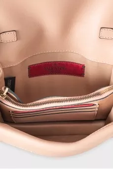 Розовая мини-сумка Rockstud Vitello
