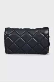 Black quilted leather crossbody bag