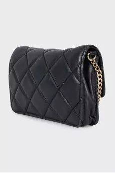 Black quilted leather crossbody bag