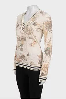 Tapered-fit pullover with a print