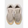 High suede loafers lined with fur