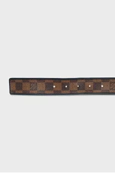 Canvas and leather belt with signature print