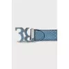 Men's blue python leather belt