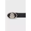 Men's black python leather belt