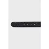 Men's black python leather belt