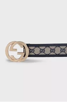 Blue belt with signature print