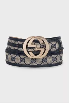 Blue belt with signature print