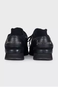Men's black perforated sneakers
