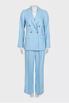Suit with trousers and a double-breasted jacket