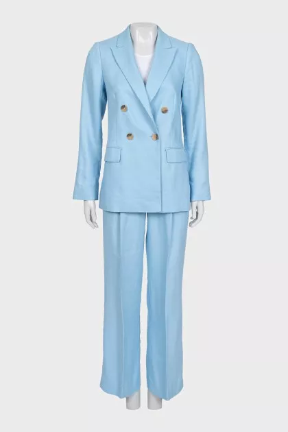 Suit with trousers and a double-breasted jacket