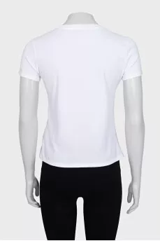 Straight T-shirt with contrasting embroidery