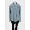 Oversized denim shirt with buttons