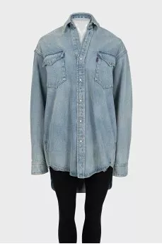 Oversized denim shirt with buttons