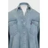 Oversized denim shirt with buttons