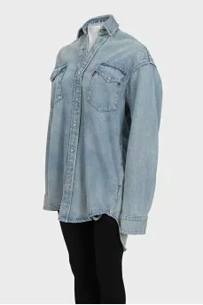 Oversized denim shirt with buttons