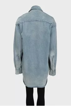 Oversized denim shirt with buttons