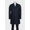 Men's blue straight-cut coat