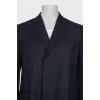 Men's blue straight-cut coat
